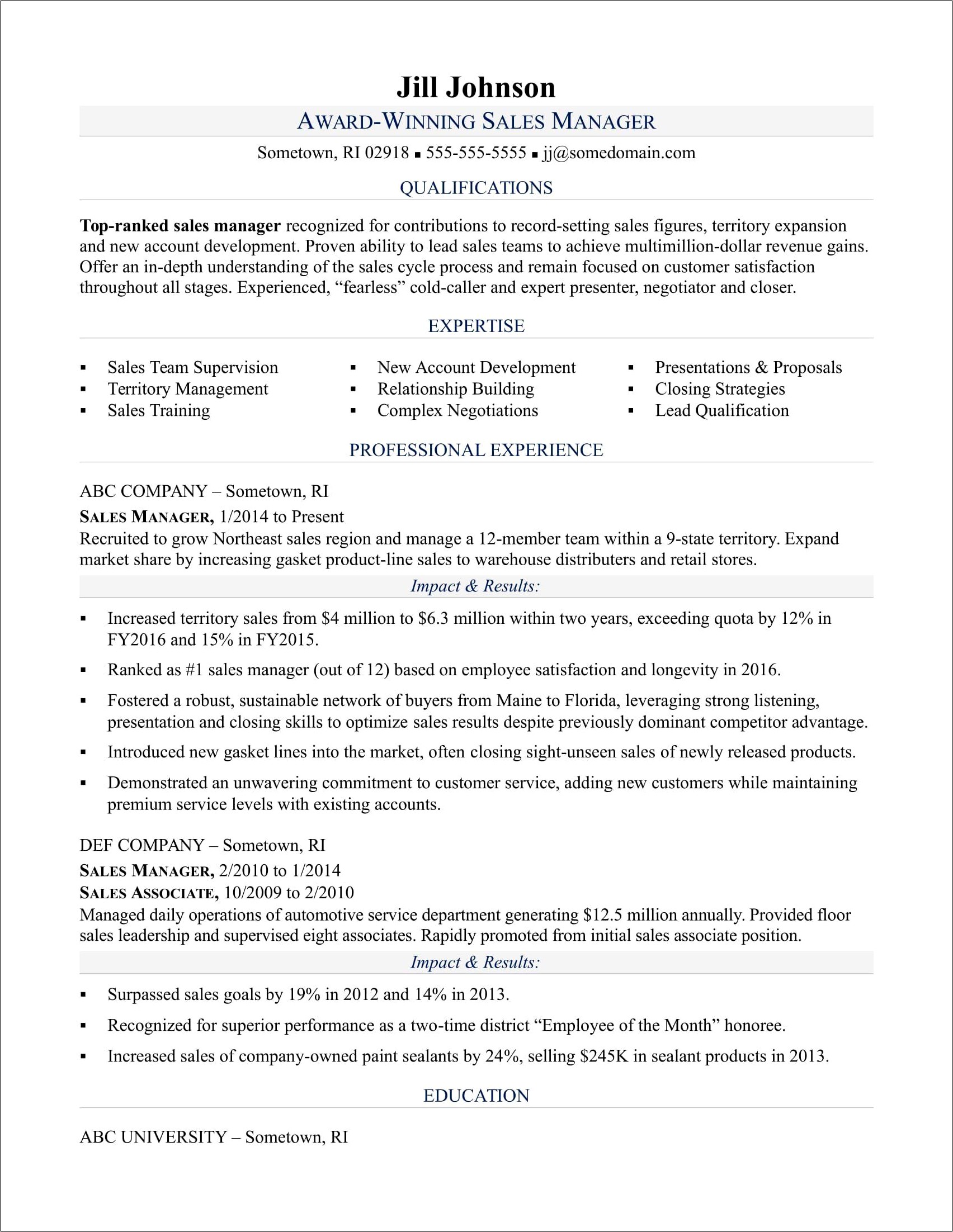 Professional Resume Examples In Sale