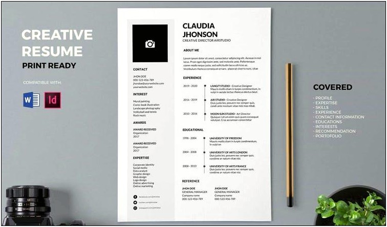 Professional Resume Template Indesign Free