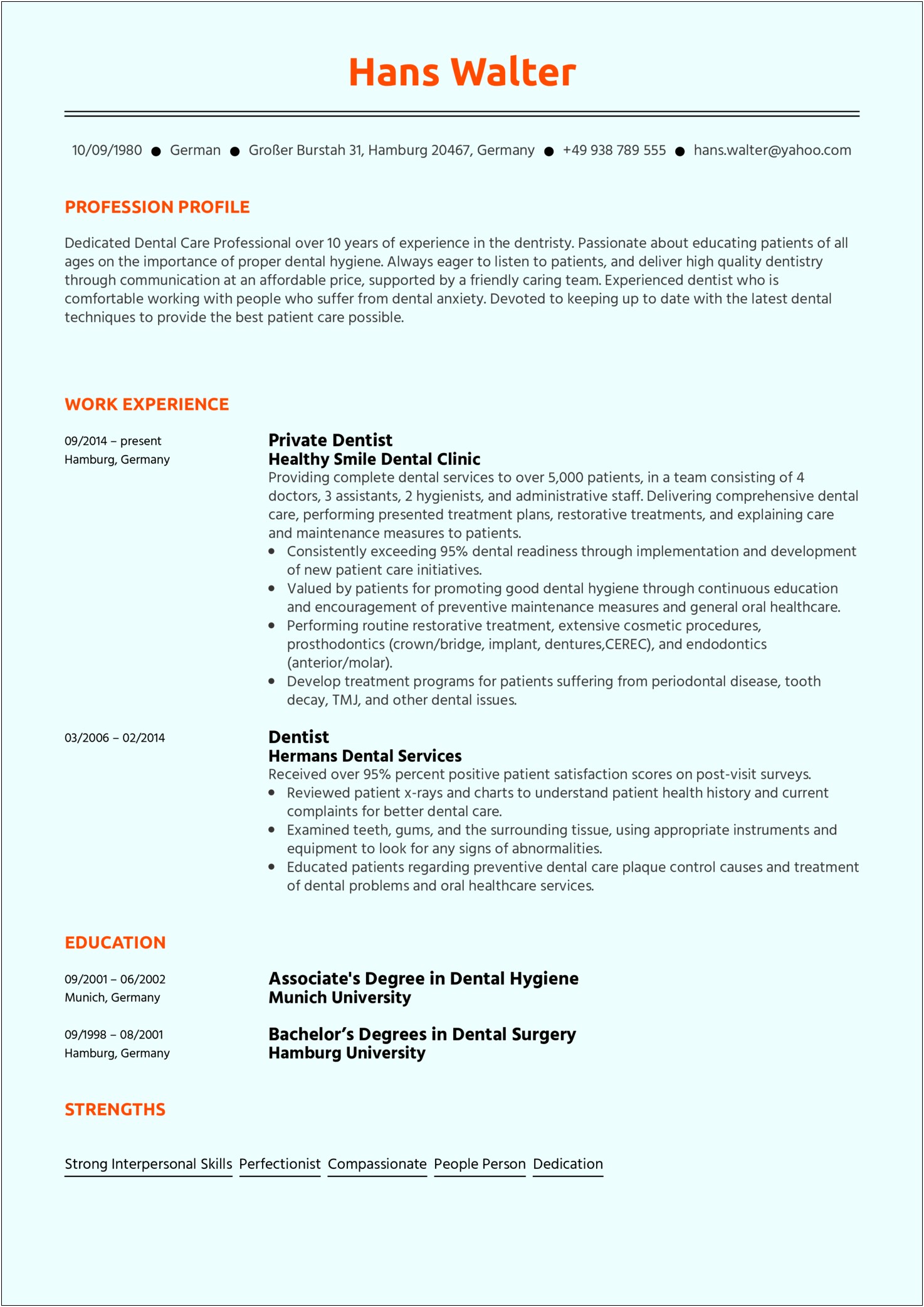Professional Summary For A Dental Resume