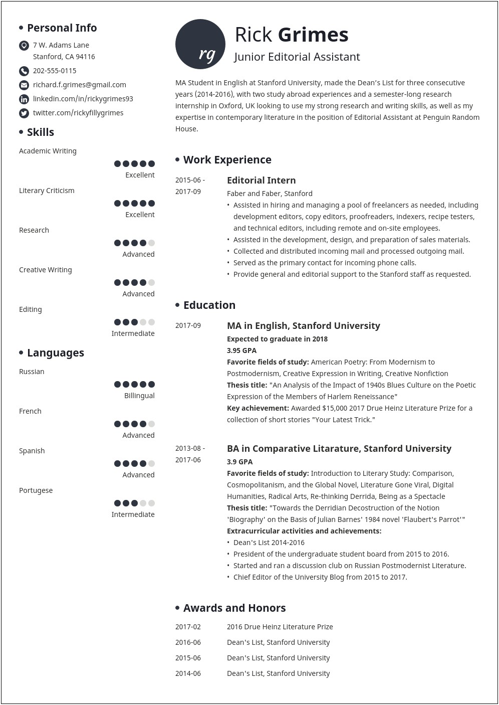 Professional Summary For Resume For Student