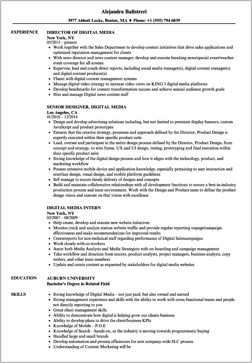 Professional Summary For Resume Media Official