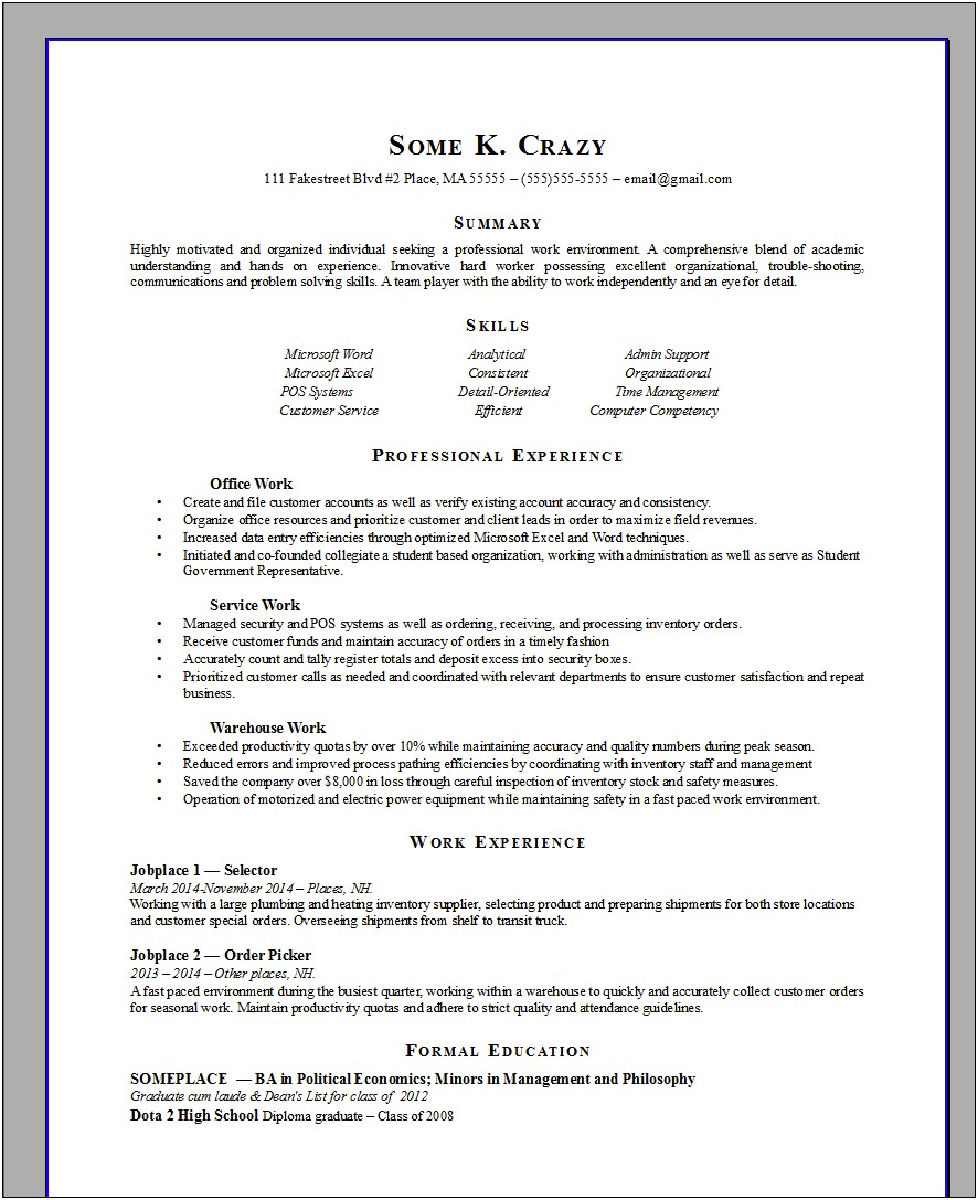 Professional Summary For Resume Open To New Opportunities