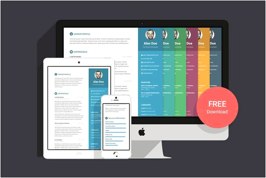 Profil Personal Vcard Resume Html Template Free Download