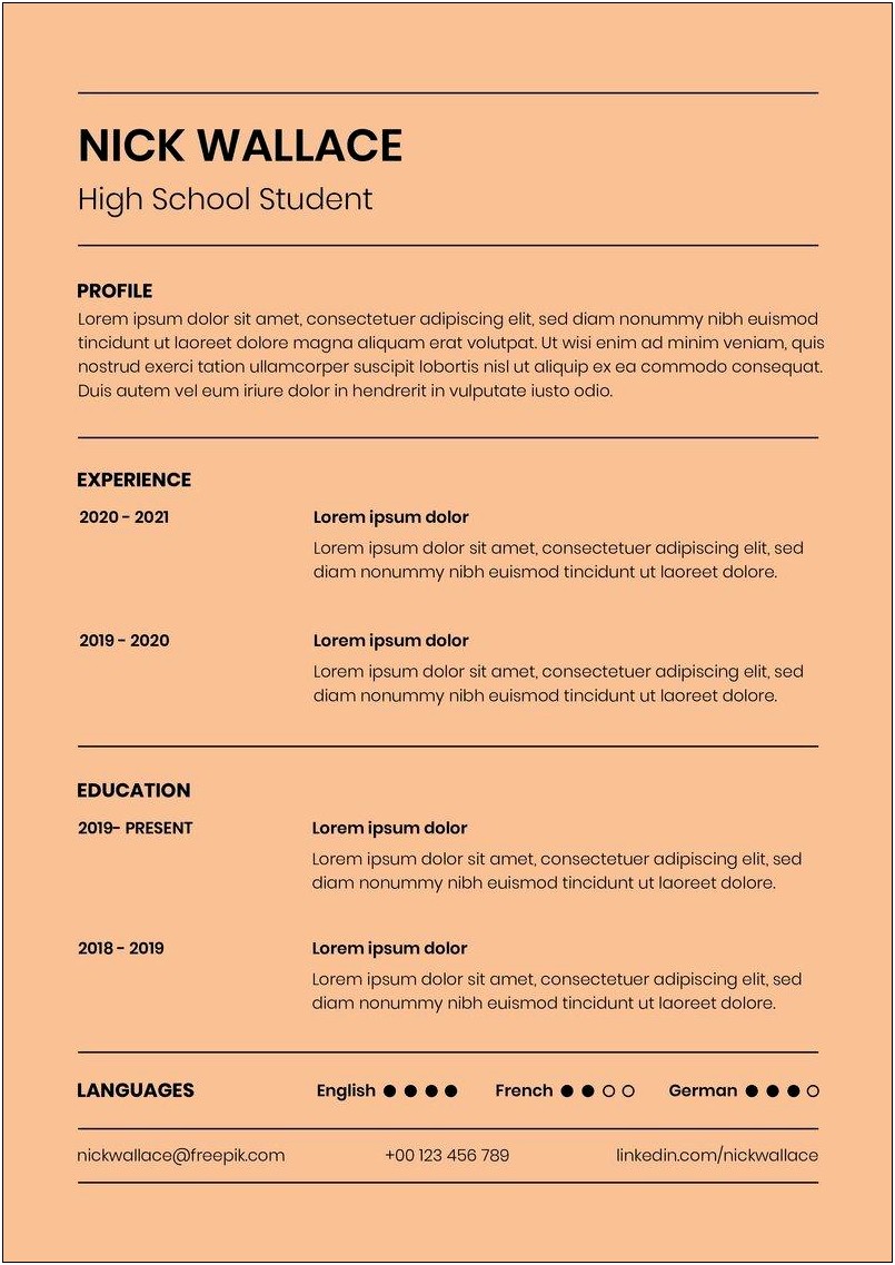 Profile For Resume High School Student