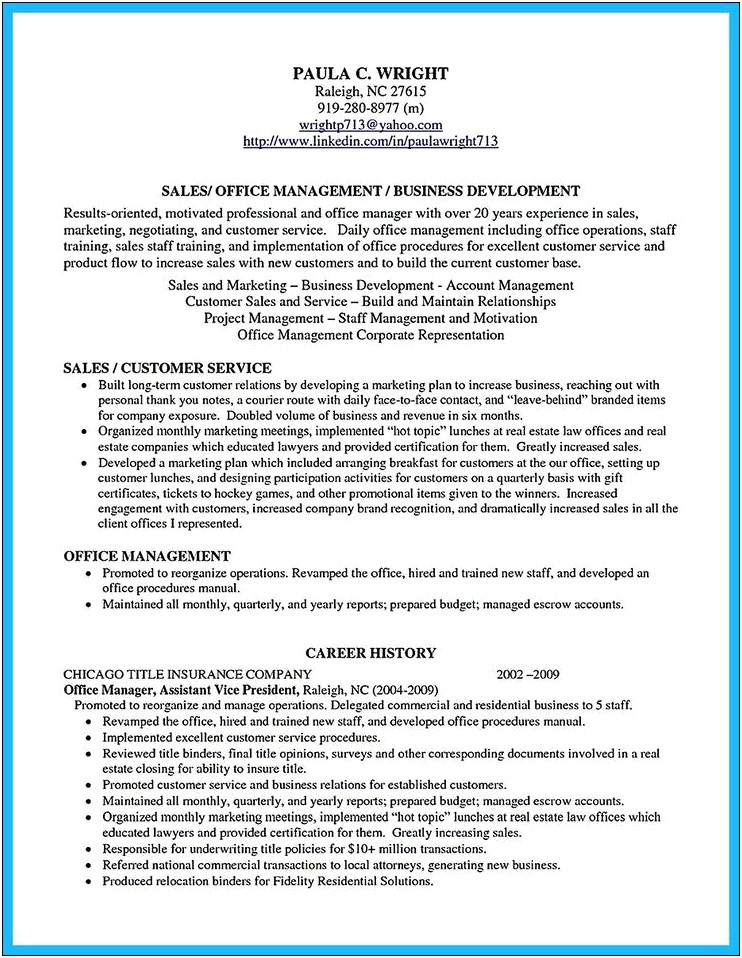 Profile Writing Examples For Resume