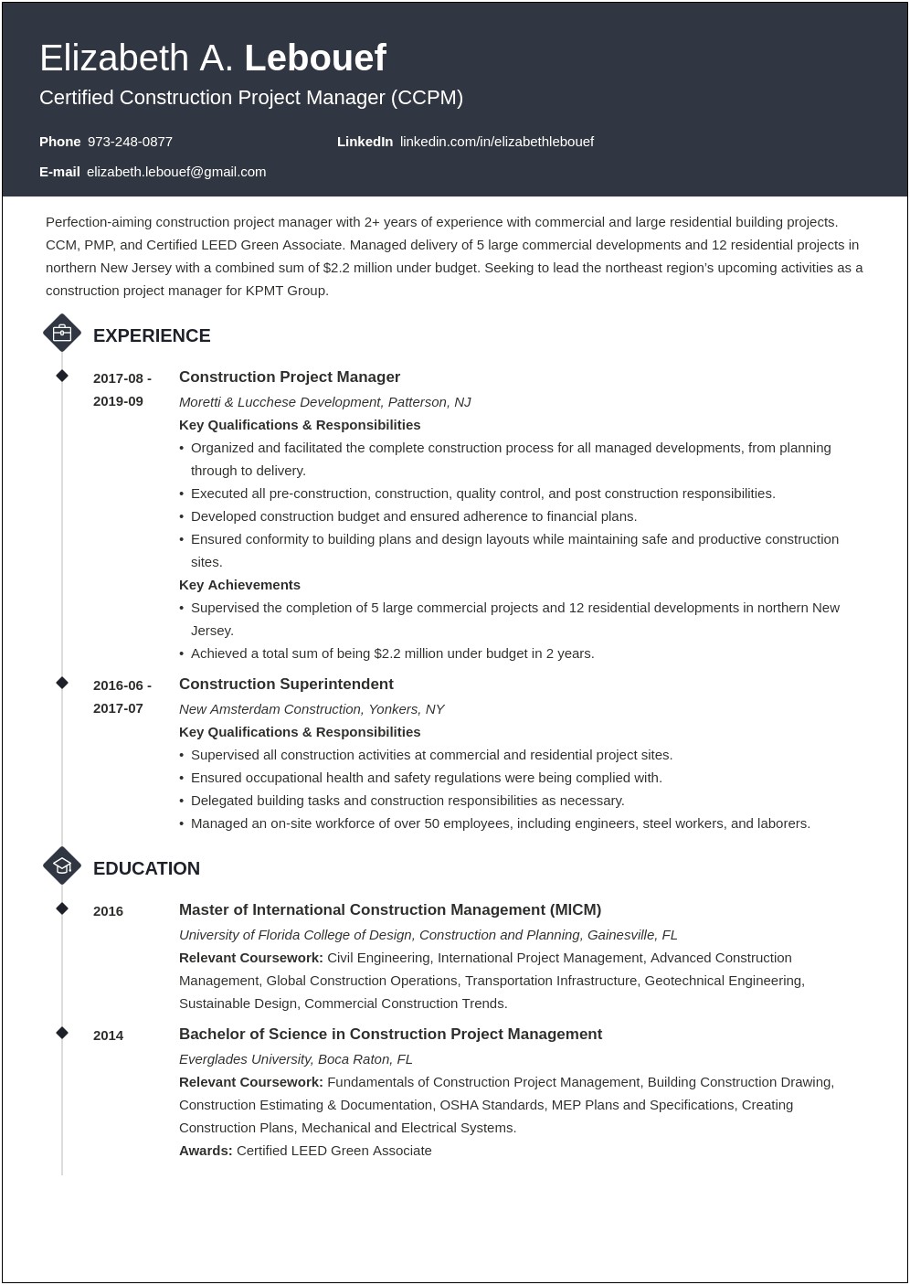Project Management Heatlh Care Resume