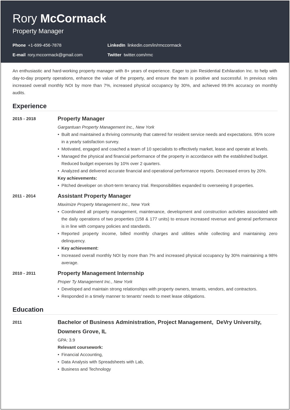 Project Management Responsibilities To Update In Resume