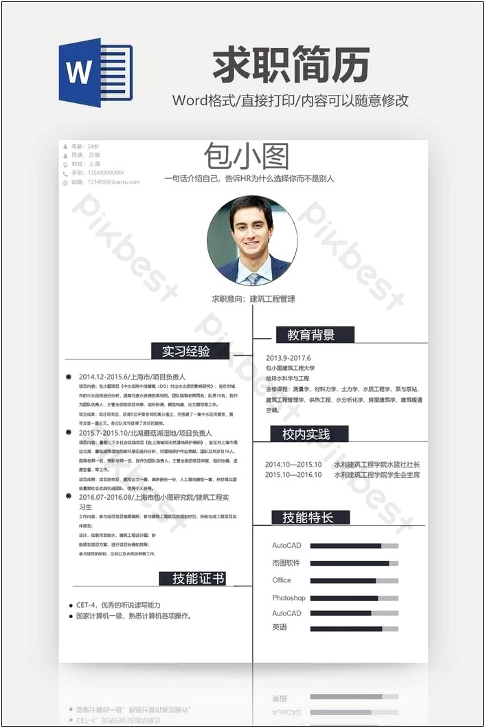 Project Management Resume Template Free