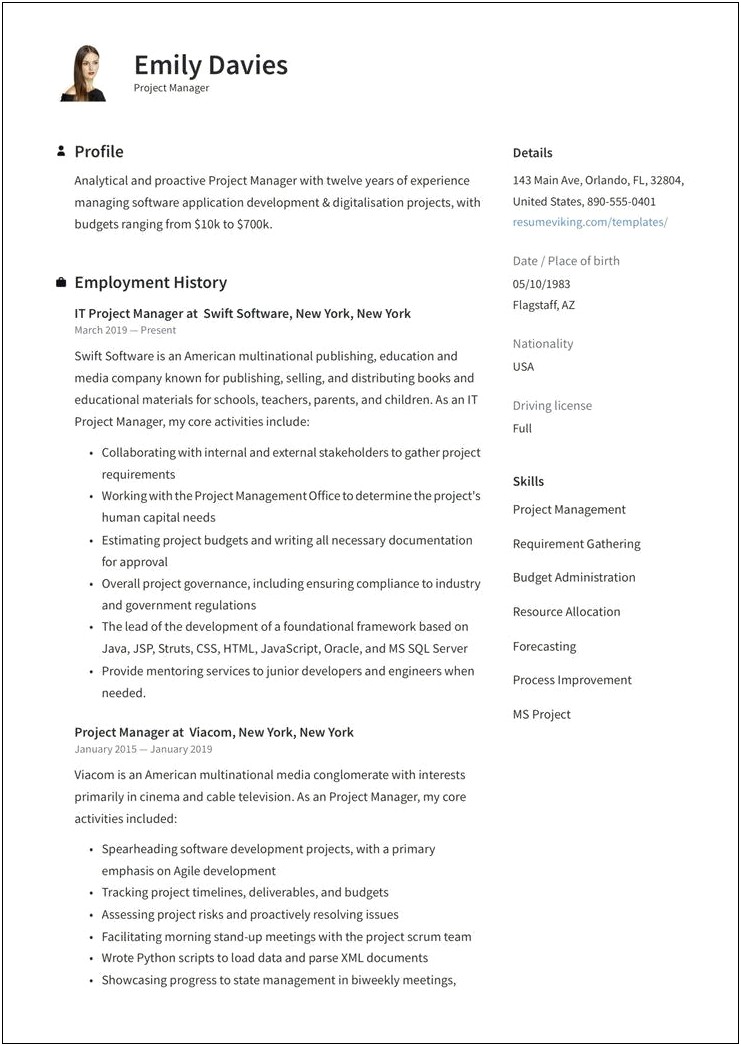 Project Manager For Childrens Books Resume
