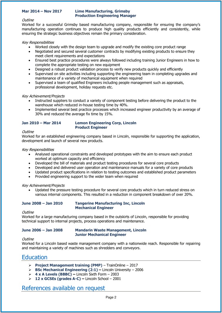 Project Manager Resume Core Competencies