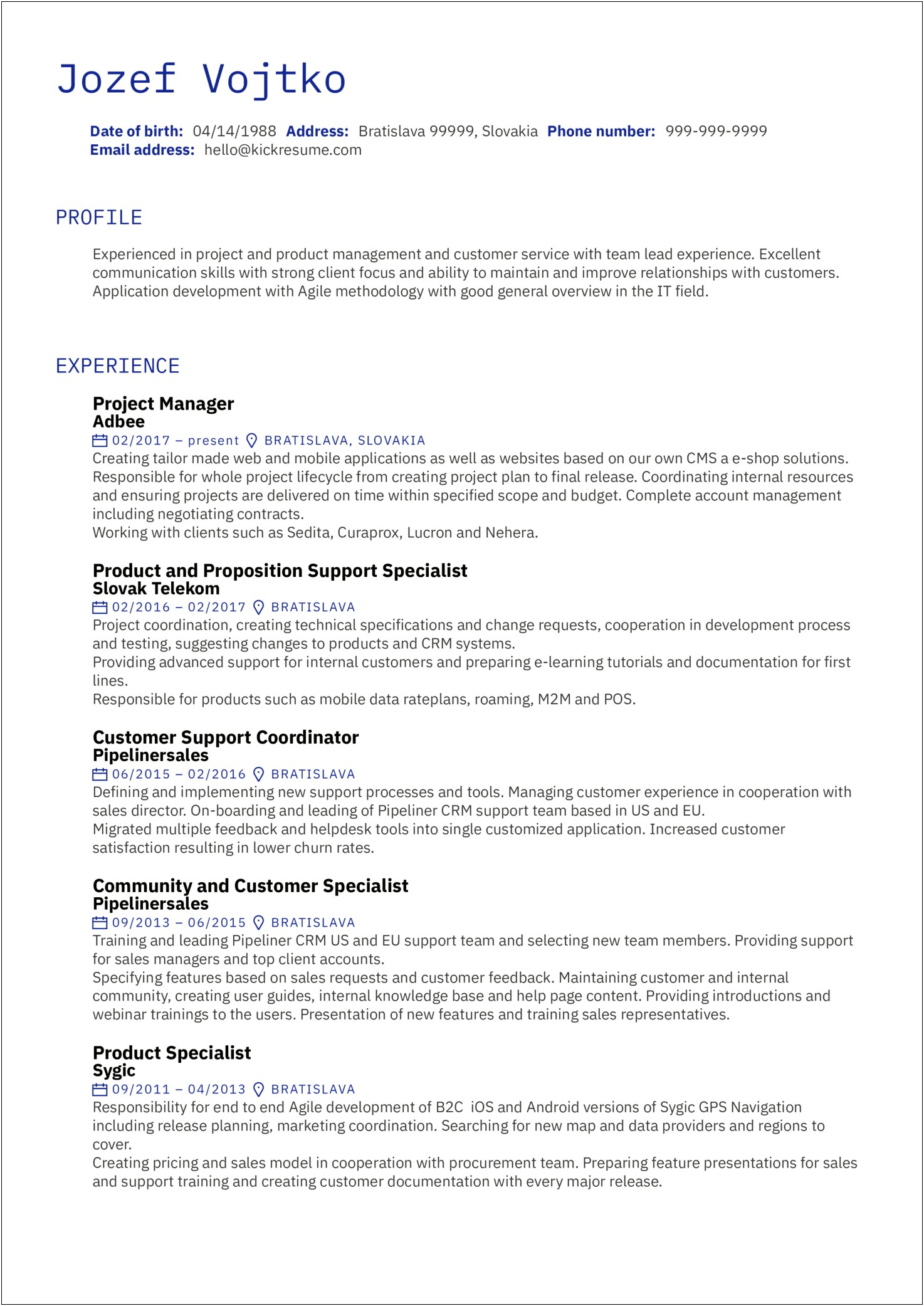 Project Manager Resume Example Scope Change