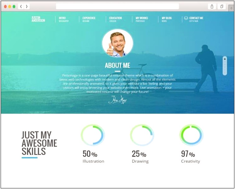 Promotion Animated Cv Resume Theme Free Download