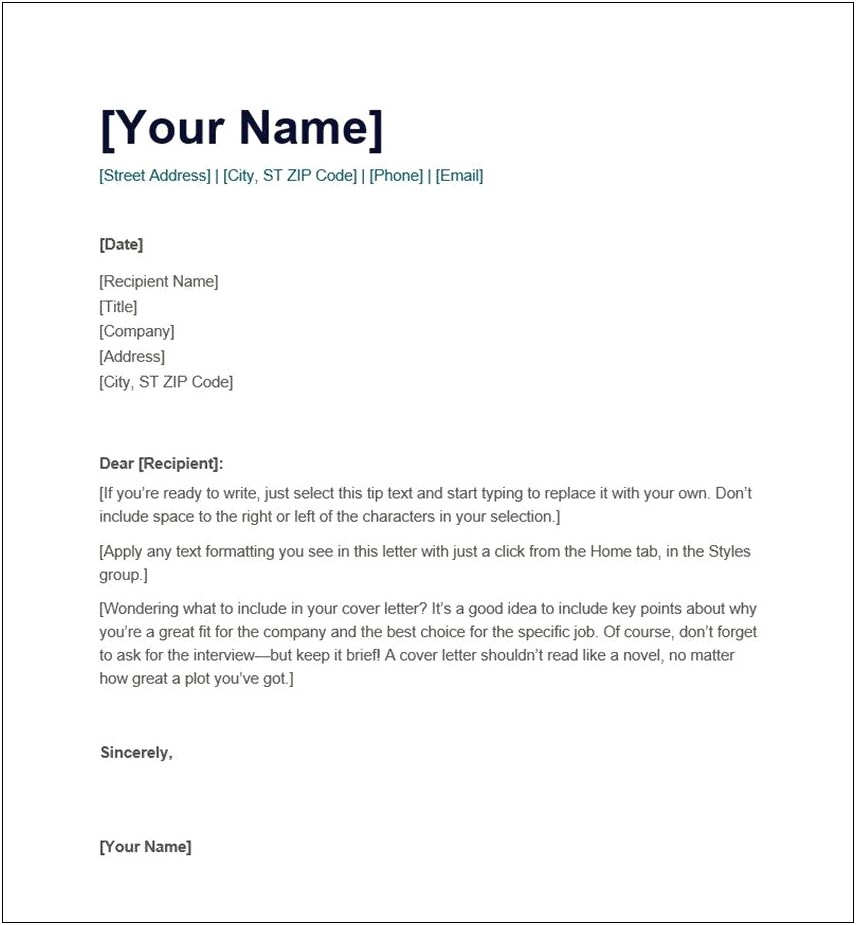 Proper Format For A Resume Cover Letter