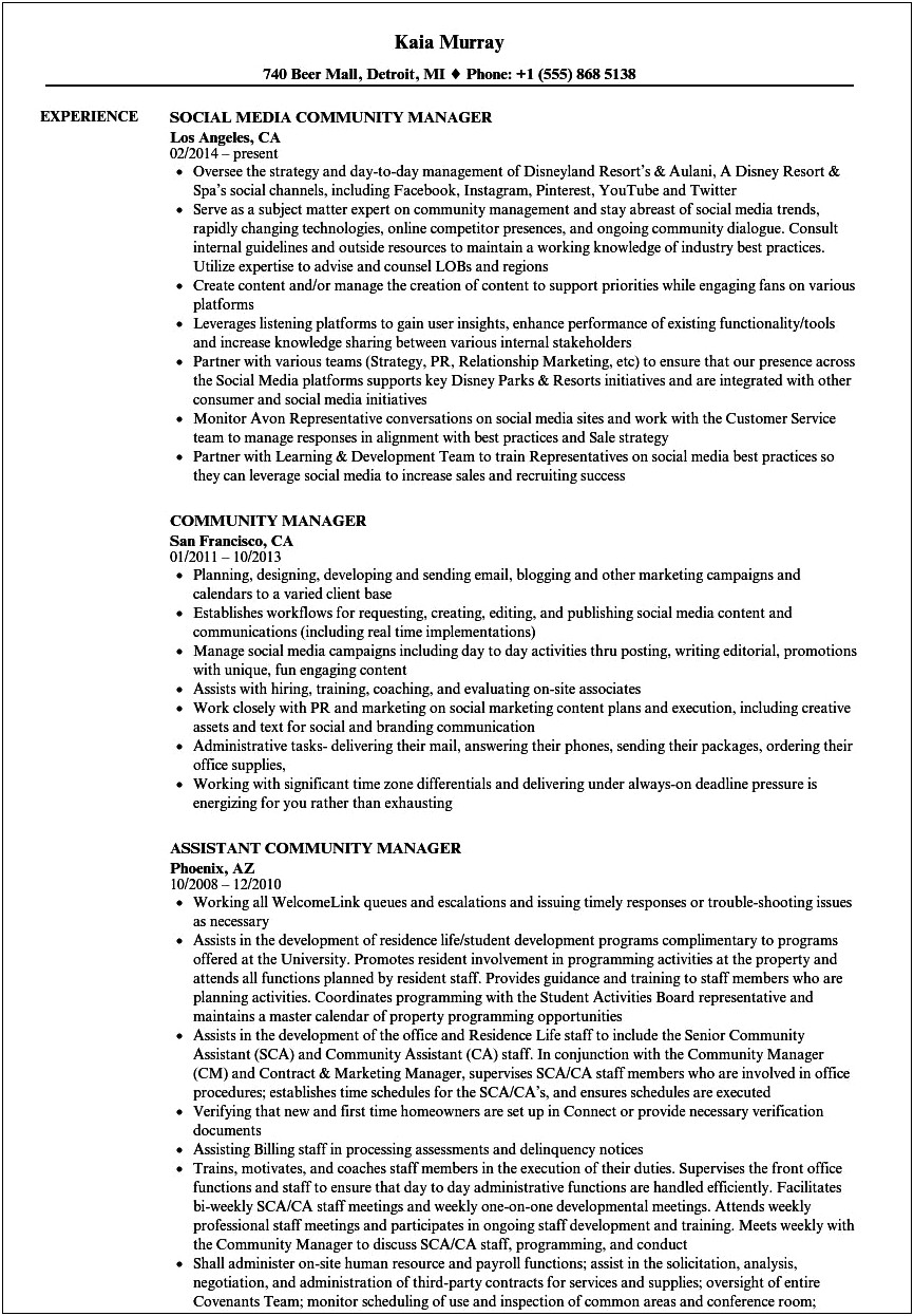 Property Manager Resume Samples Delinquency