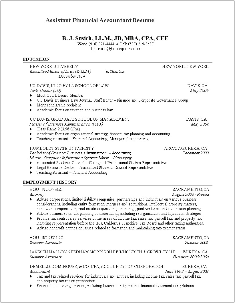 Property Tax Resume Job Description