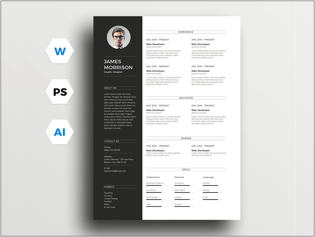 Psd Resume Template Free Download