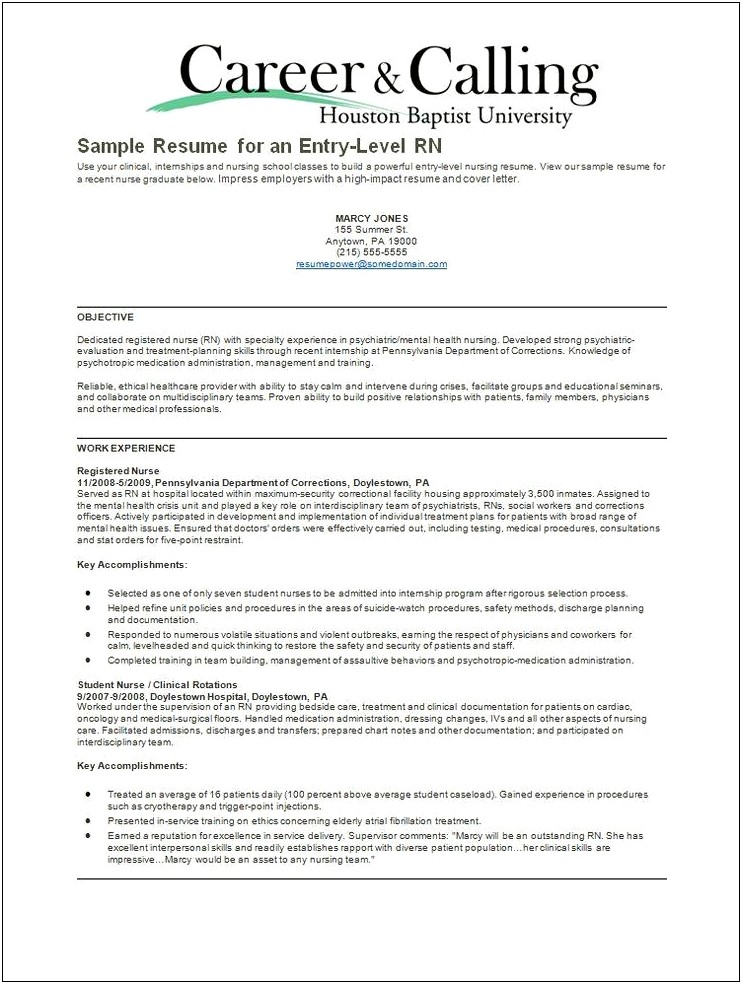 Psych Nurse Job Description For Resume