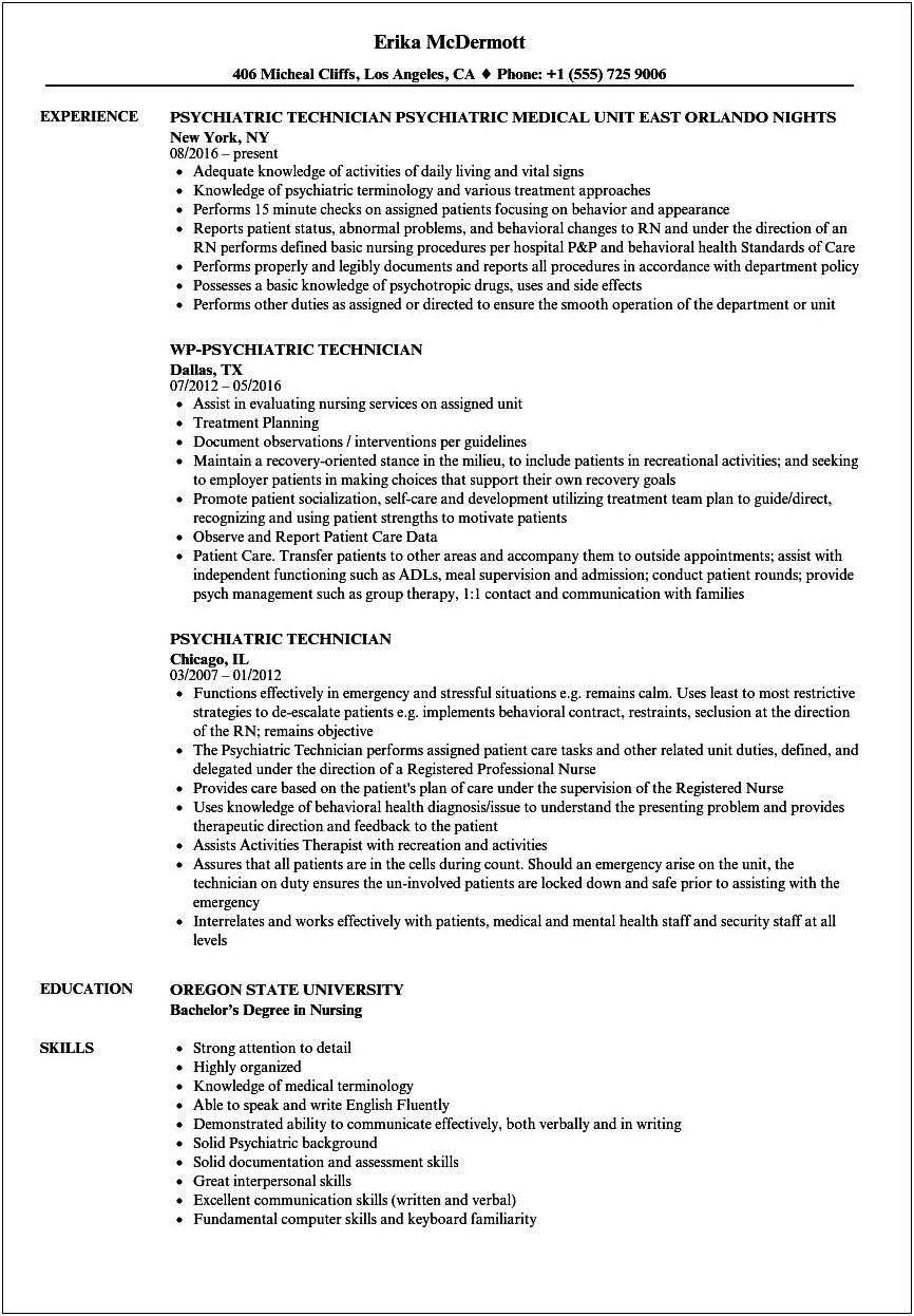 Psychology Student Resume Objective Examples