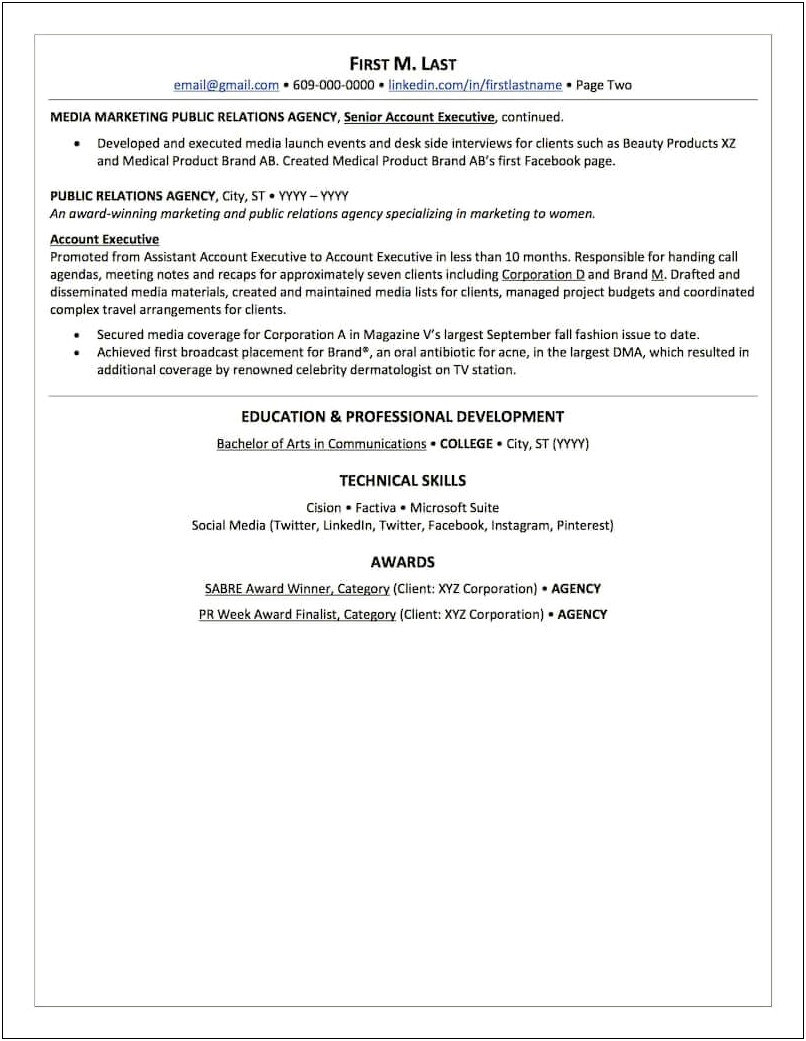 Public Relations Resume Objective Statement Examples