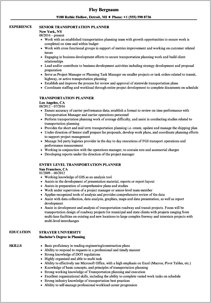 Public Works Worker Resume Description Career Planner