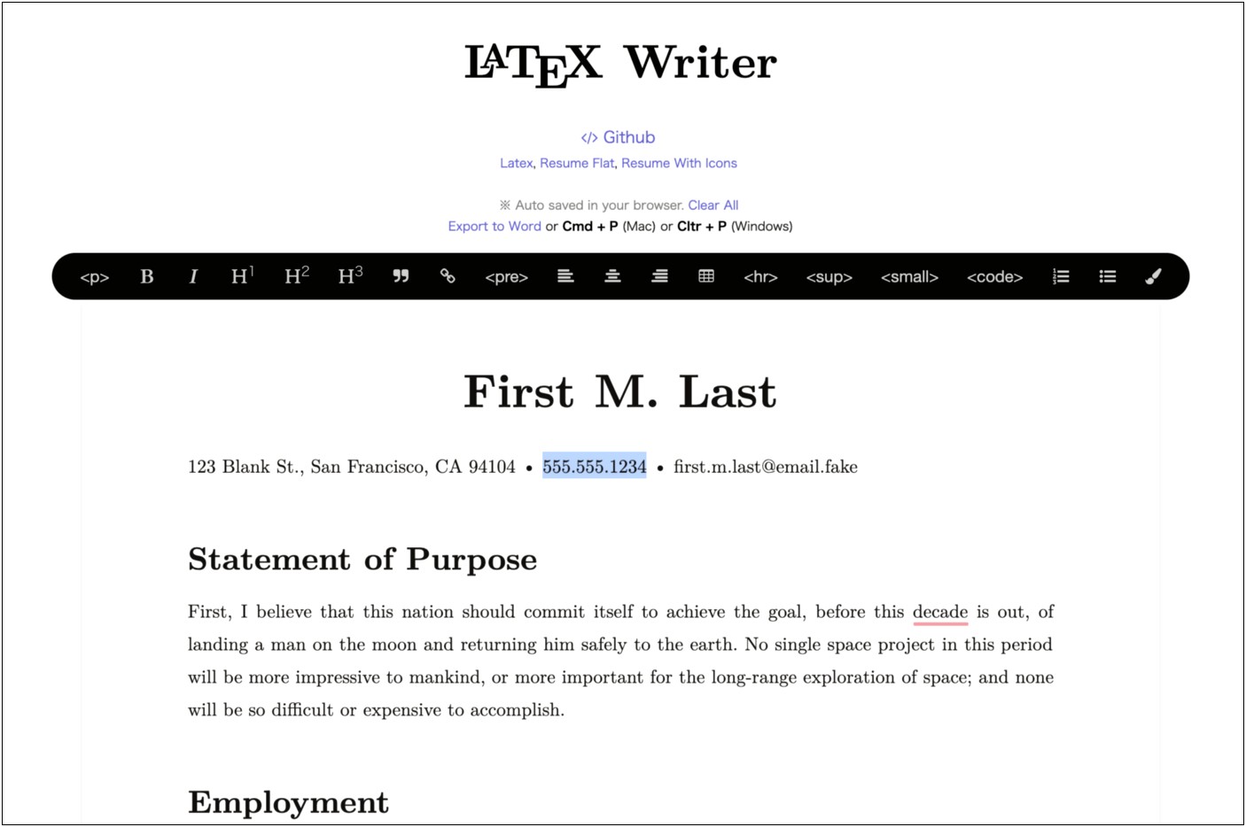 Put A Latex Resume On Website