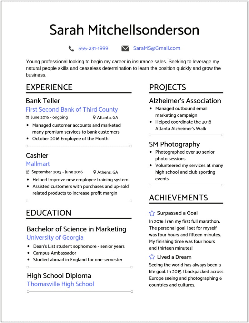 Put As Many Project Experiences Up In Resume