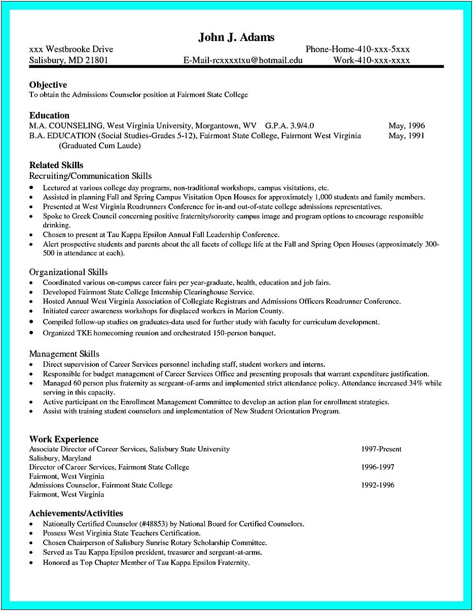 Put College Achievements On Resume After First Job