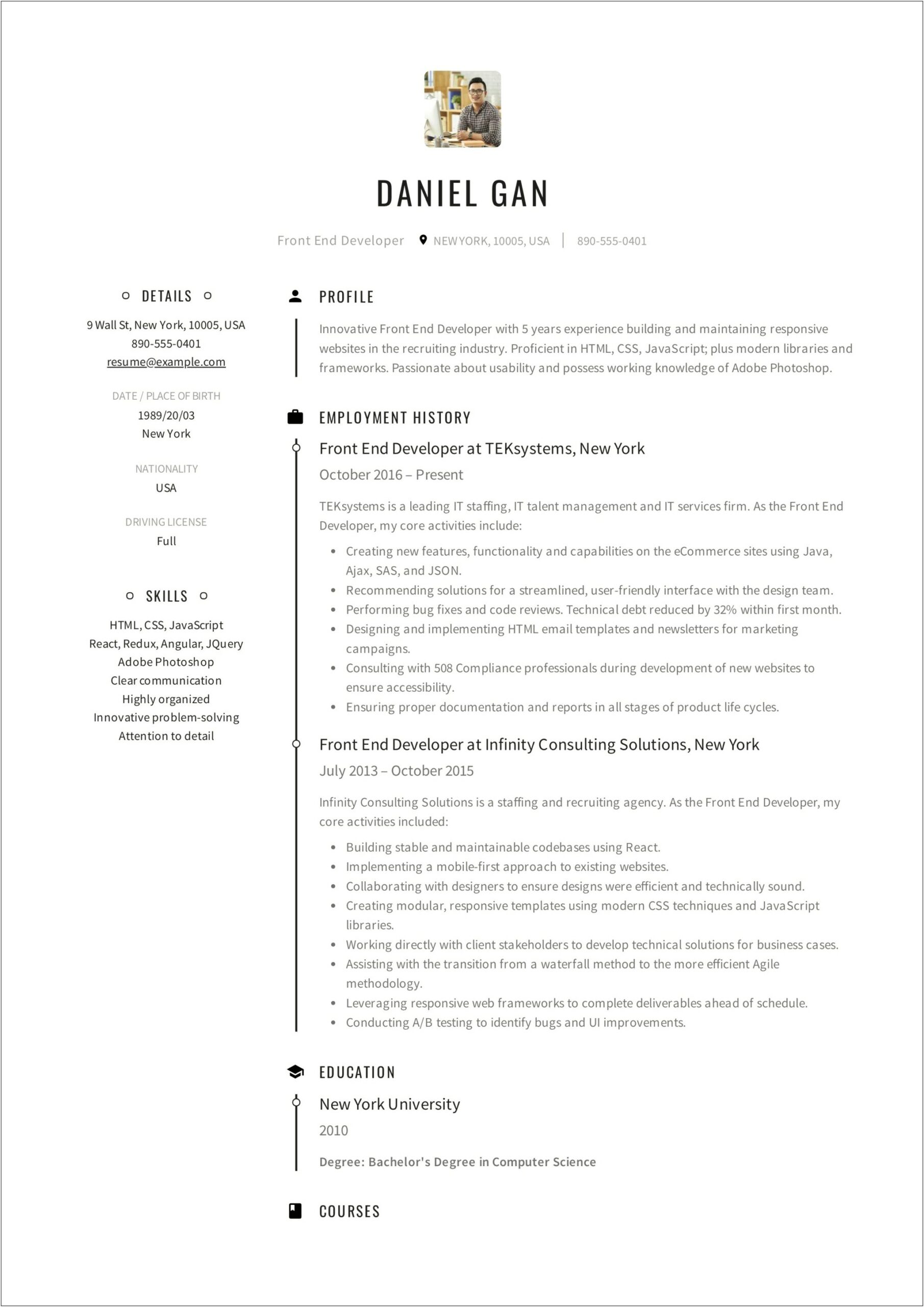 Put Expected Finish Date On Resume For Class
