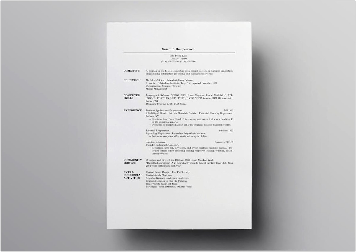 Put Latex As A Skill In Resume