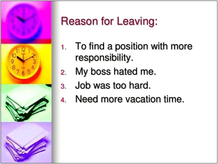 Put Reason For Leaving On Resume