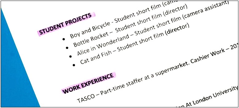 Putting Film Sets Of A Resume