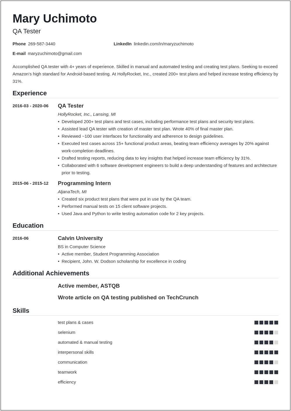 Qa Tester Game Job Description For Resume