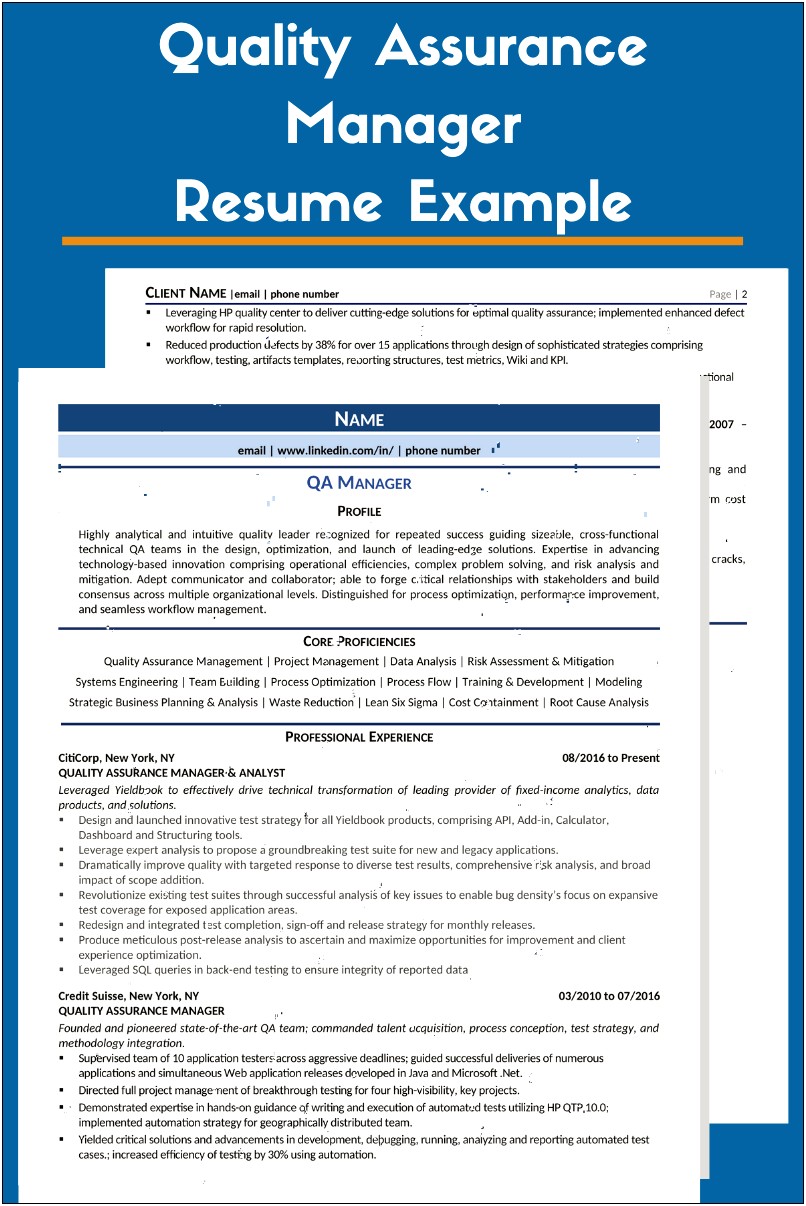 Qa Tester Intern Resume Examples