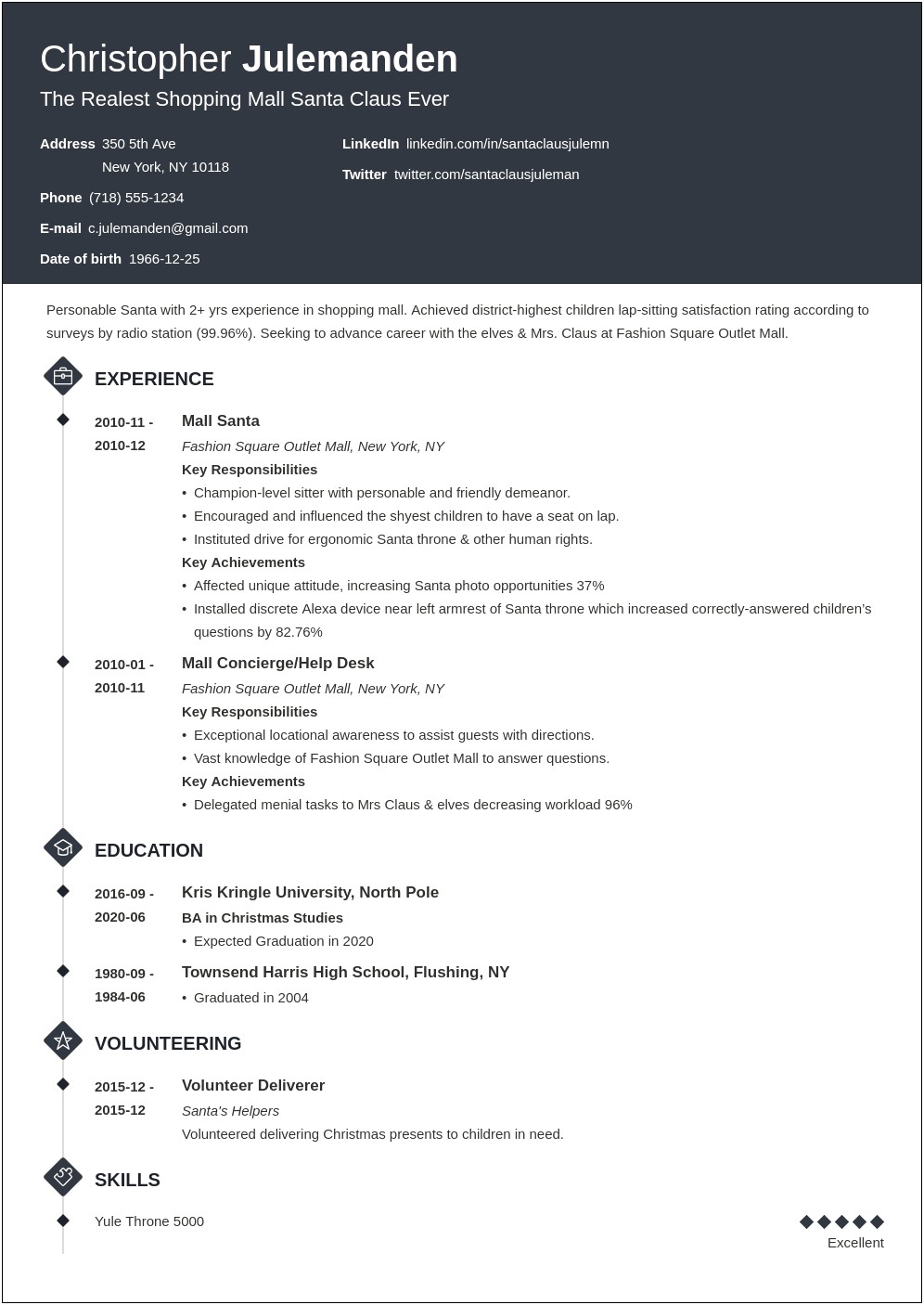 Quintessential Careers Chronological Resume Sample