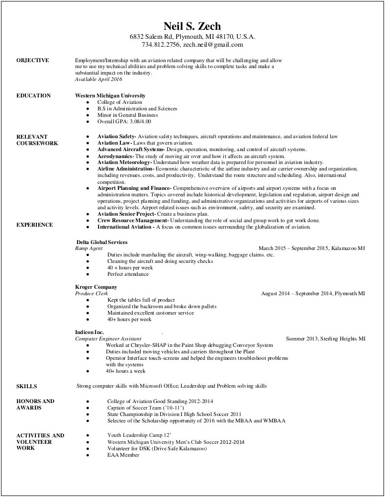 Ramp Agent Job Description On Resume