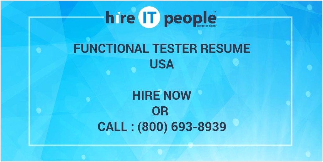 Rational Functional Tester Sample Resume
