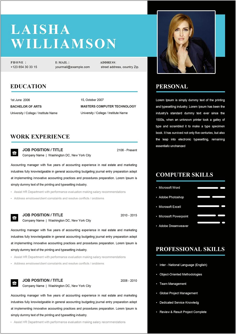 Real Estate Accounting Manager Resume