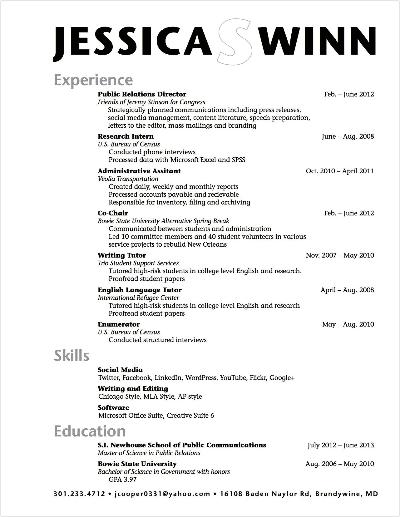 Recent High School Graduate Resume Examples
