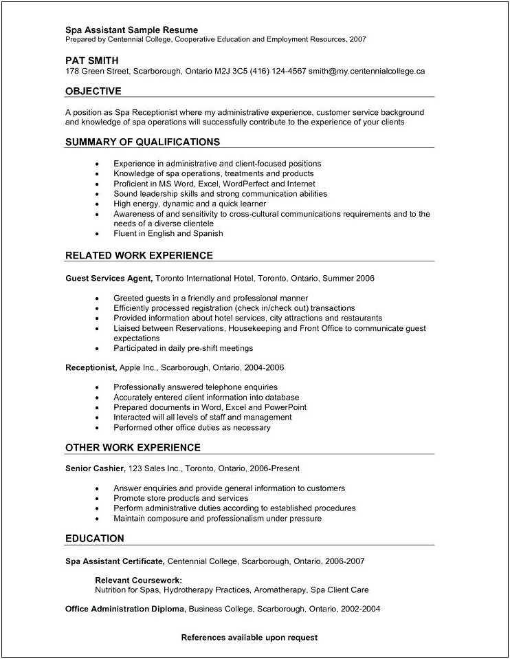 Receptionist Position Receptionist Resume Objective