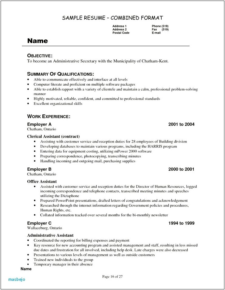Receptionist Skills For Resume Examples