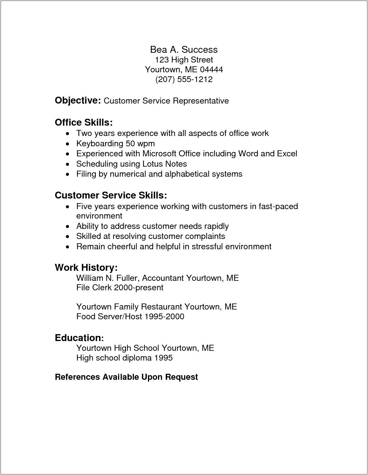 Recommended Years Of Job History On Resume
