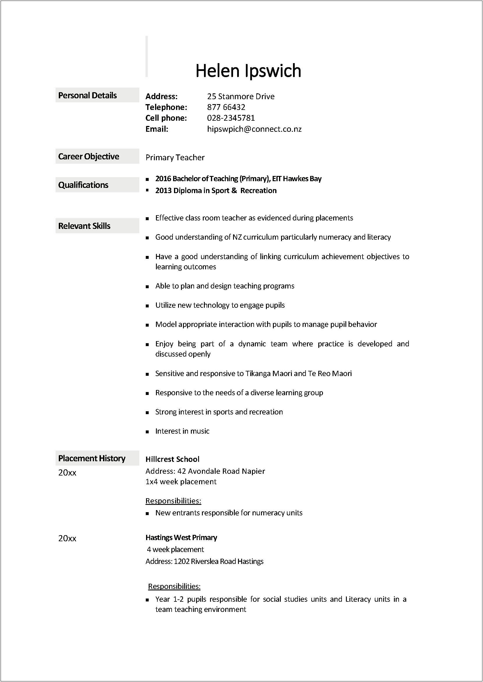 Recreation Worker Job Description For Resume