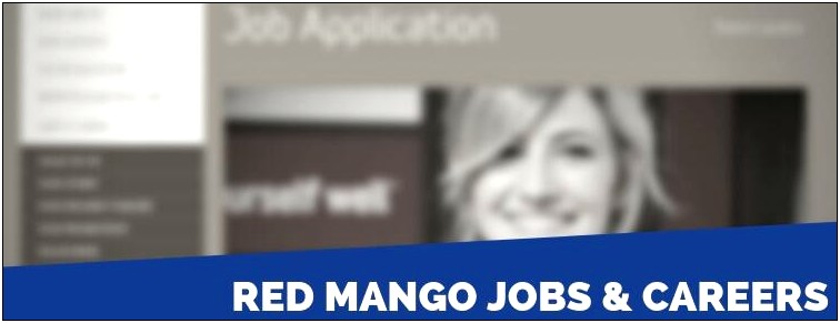Red Mango Job Description Resume