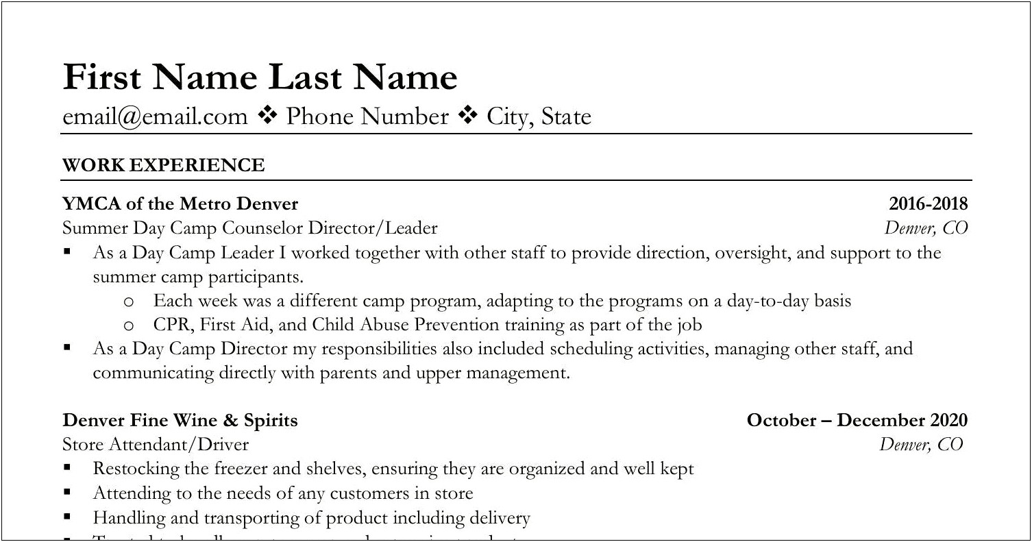 Reddit Resume For Someone With No Work Experience