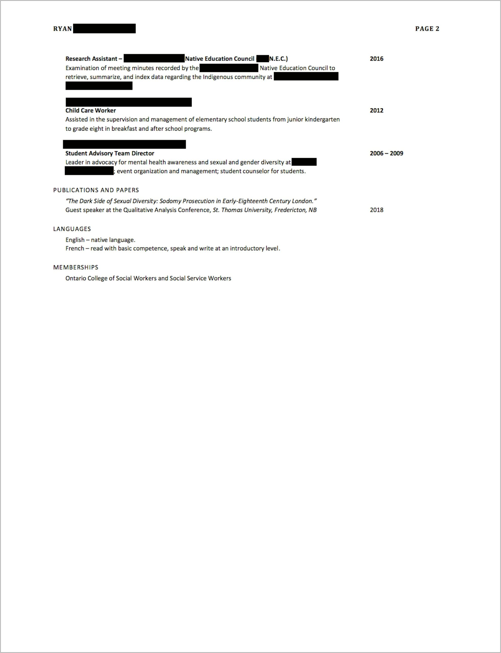 Reddit Resume With No Work Experience