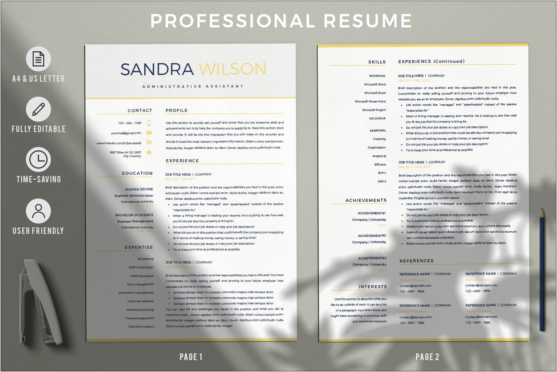References On A Business Management Resume