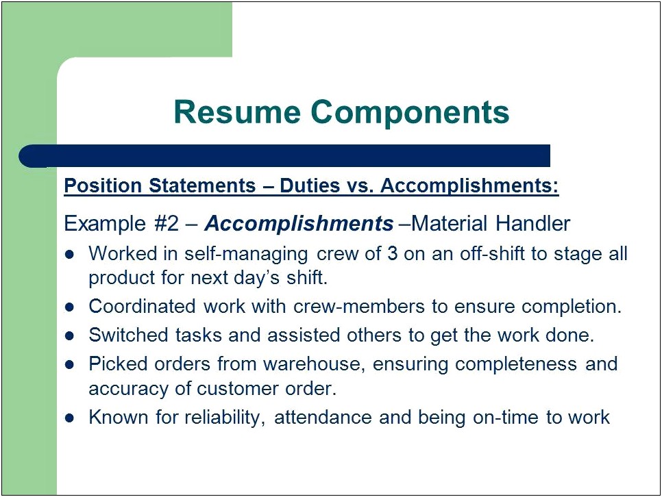 Reliably Ensure Work Is Completed Resume