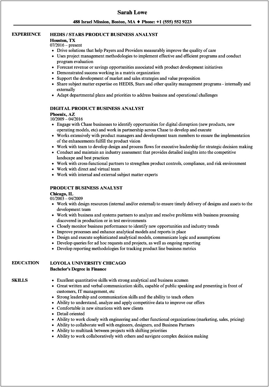 Requirements Analyst Resume Job Hero