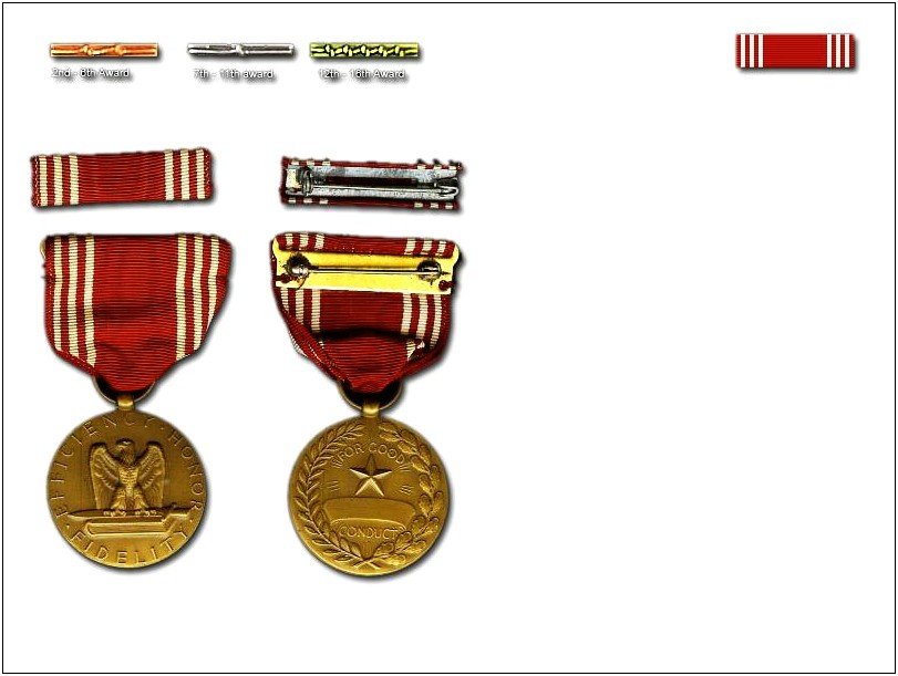 Reserve Good Conduct Medal On Resume