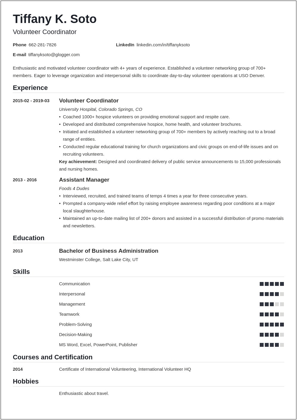 Respite Care Job Description For Resume